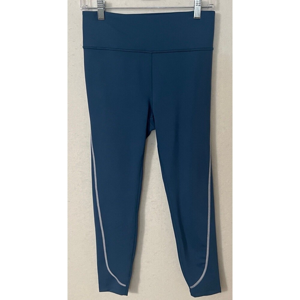 Peloton Leggings 7/8 Blue Teal Seamed Sculpt Workout Yoga Womens Size L